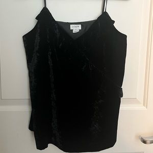 J. Crew black crushed velvet layering tank in XS